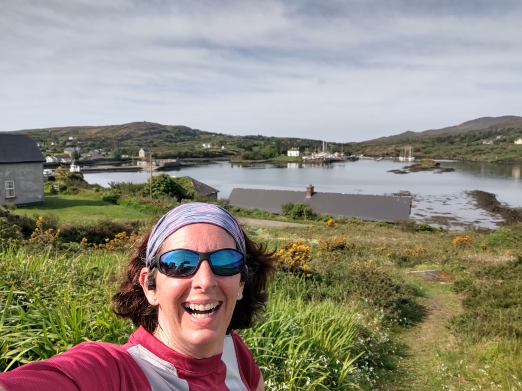 Ju grabbing a selfie on the Bere island parkrun