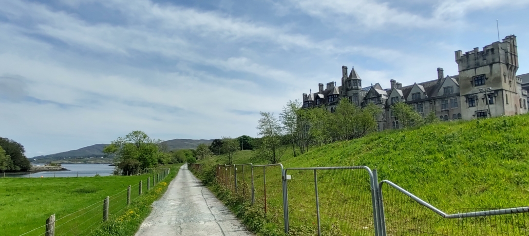 Puxley Mansion, sadly fenced off and closed down as of 2023