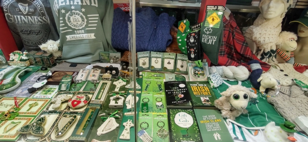 Irish souviners in shop window