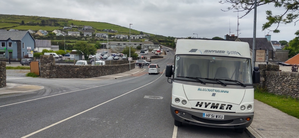 Motorhome parked on the roadside in Dingle Town