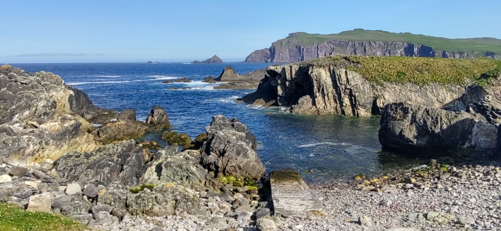 Rocky coastline sea view in Ireland