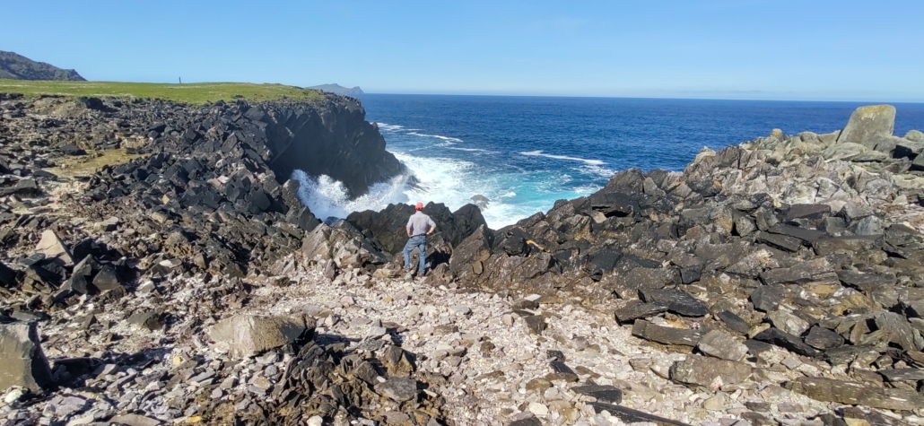 Rocky coastline sea view in Ireland