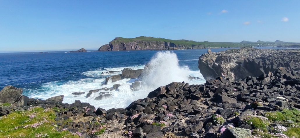 Rocky coastline sea view in Ireland