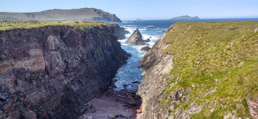 Rocky coastline sea view in Ireland