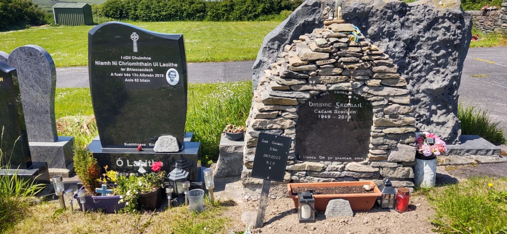 gravestones in graveyard
