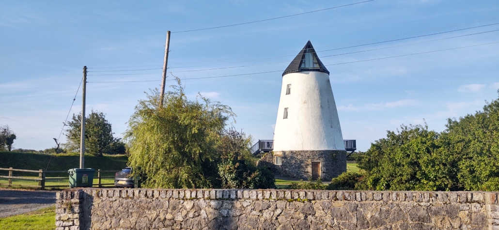 A sail-less windmill Ju spotted on her training run near Rhosneigr, Anglesey