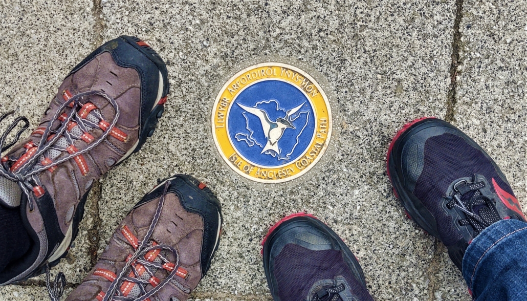 Anglesey coastal path marker, Cemaes