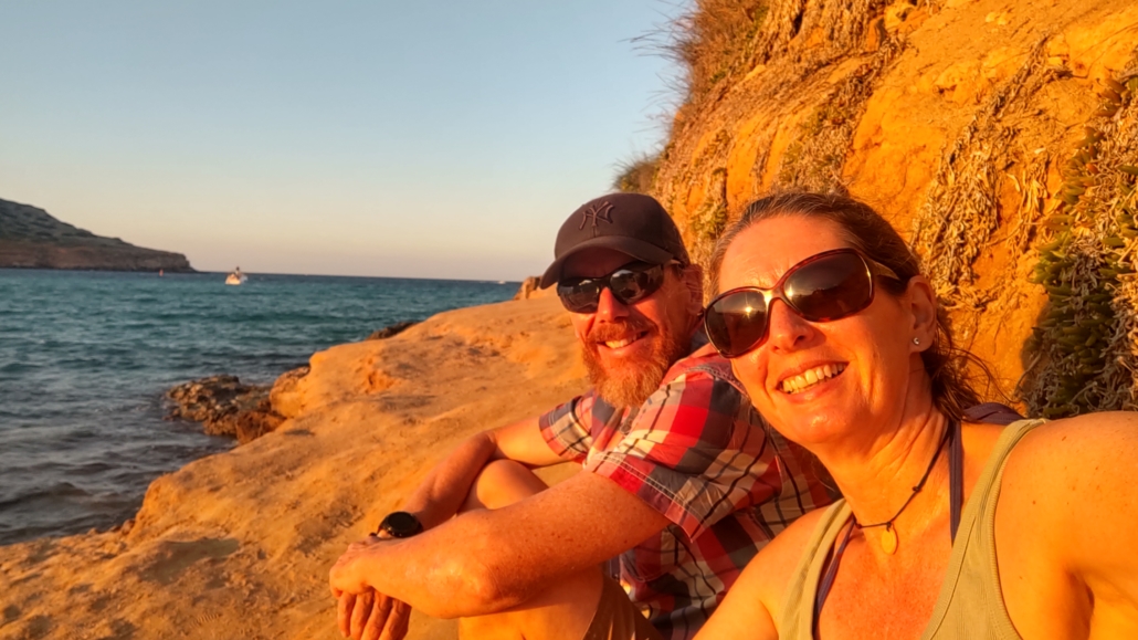 Couple watching sunet