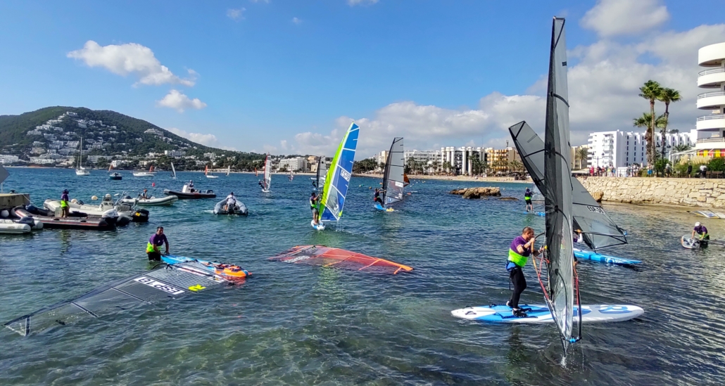 Windsurfers in Santa Eulalia, Ibiza