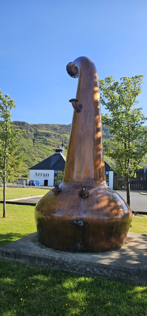 Copper still outside Arran distillery