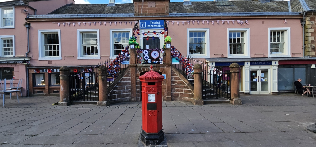 Carlisle tourist information office decked out for VE Day celebrations