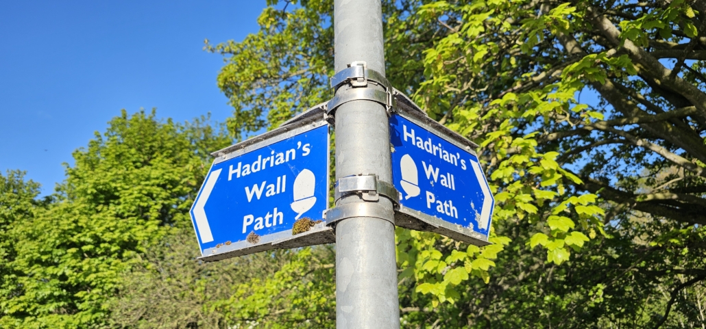 Hadrian's Wall Path signs in Carlisle