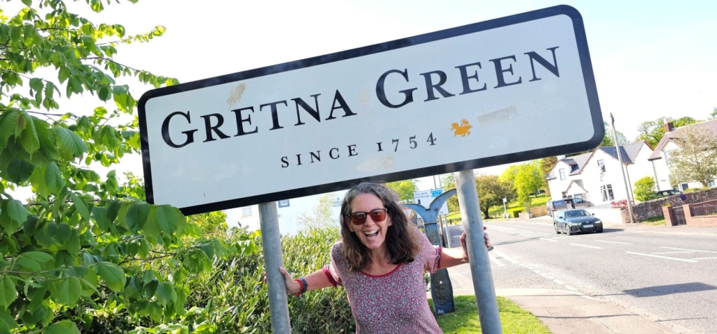 Ju and Gretna Green road sign