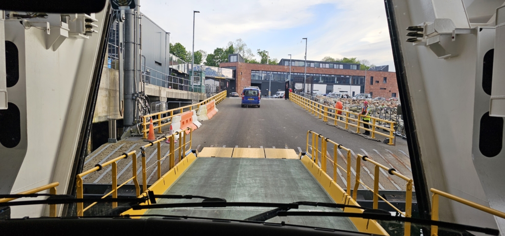 Leaving the Glen Sannox ferry and arriving on the Isle of Arran