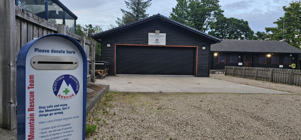 Donation box at the The Mountain Rescue centre on Arran