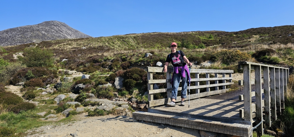 The one and only bridge crossing with Goatfell standing tall above us