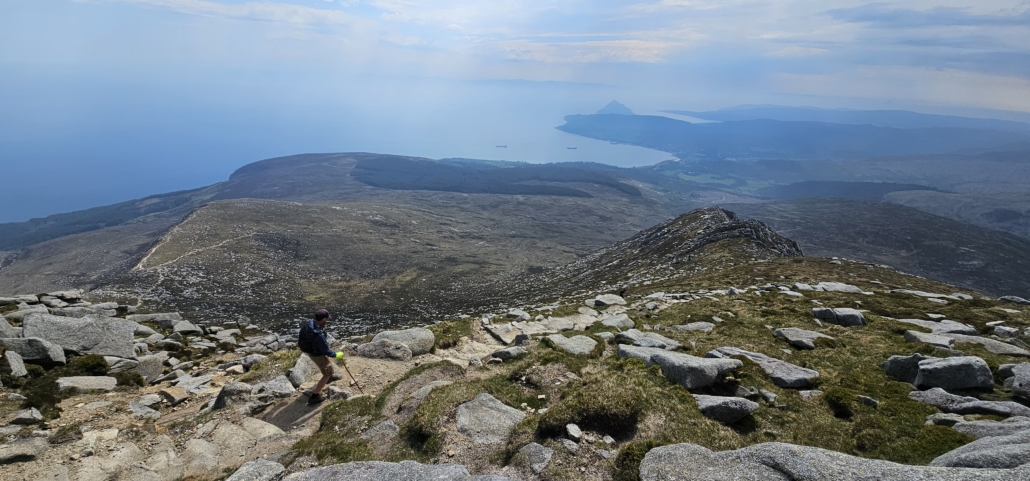 Views down to Brodick and Holy Island from the slopes of Goatfell