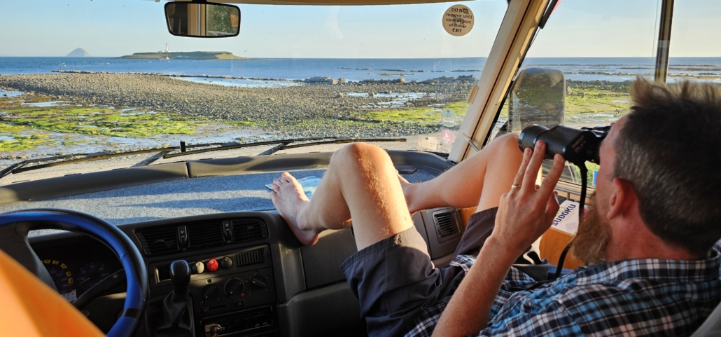 Sea view motorhome windscreen Arran