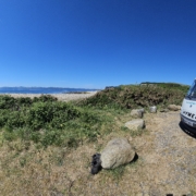 Motorhome parked by a beach