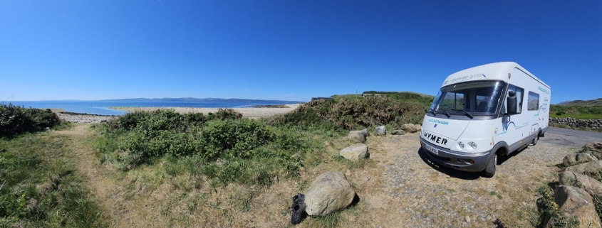 Motorhome parked by a beach
