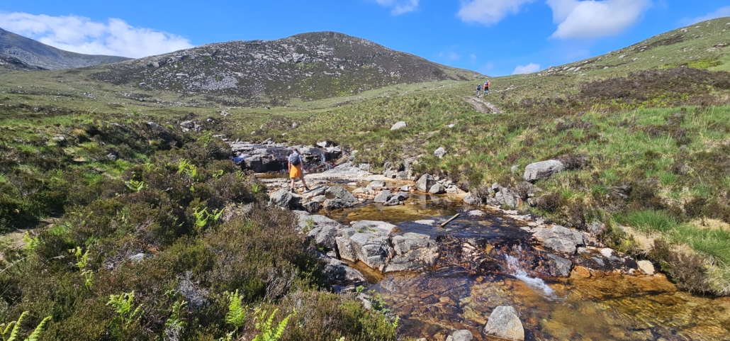Jay crossing the burn