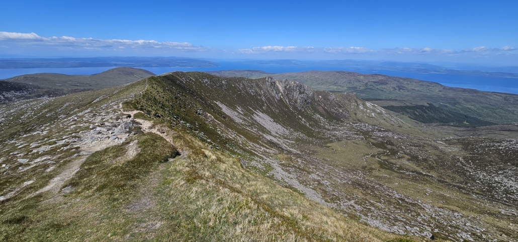 View back along ridge of rocks