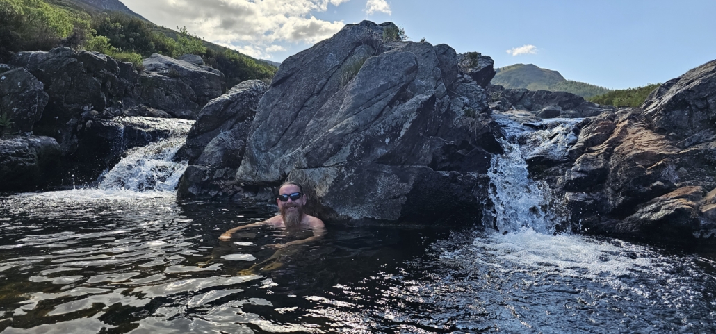 Jay colling off in the stream next to the car park