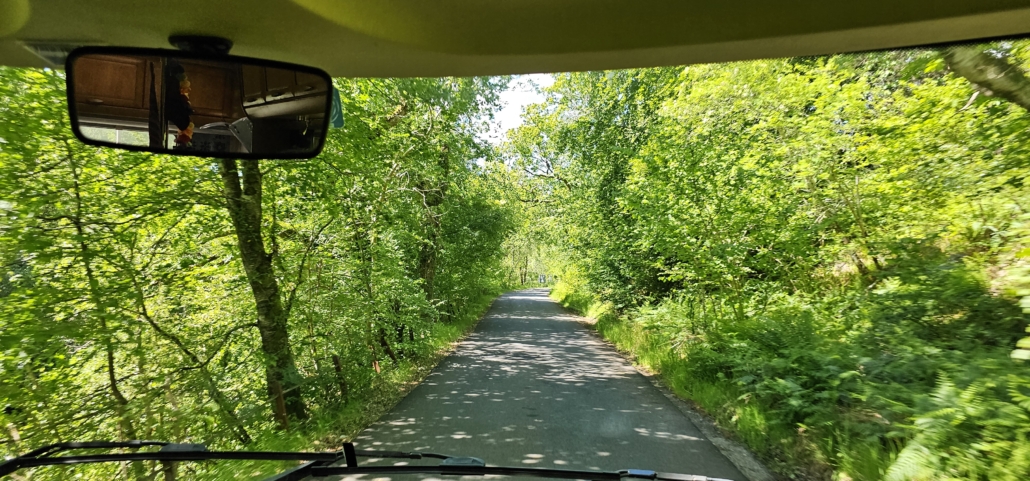 Narrow single track road Scotland