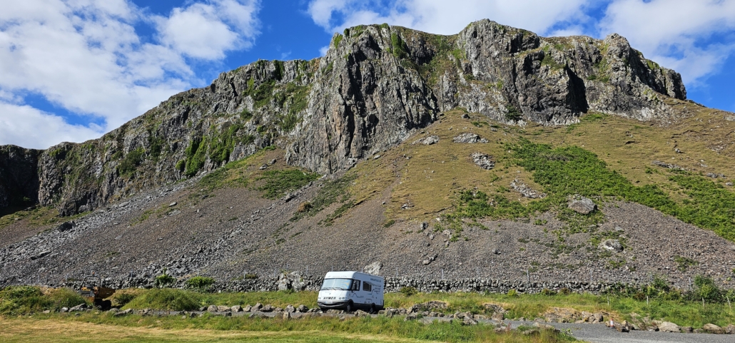 £10 per night to park motorhome here at Easdale on the Slate Isles