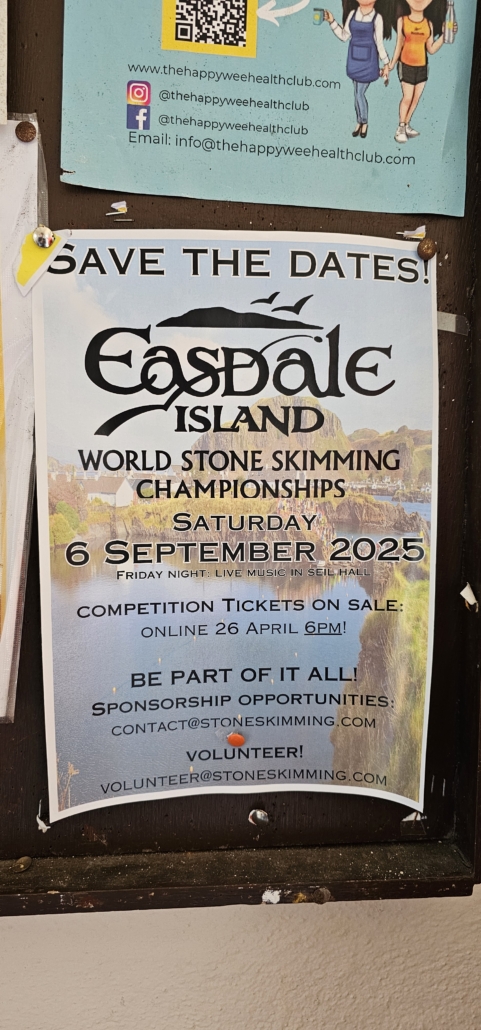 Poster for the World Stone Skimming Championship on Easdale in 2025