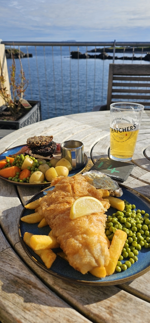 Delicious food with a view at Oyster Bar & Restaurant in Ellenabeich, Easdale