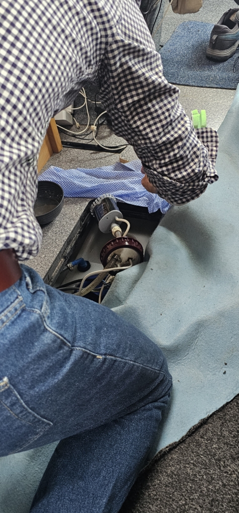 Motorhome water pump pipework split