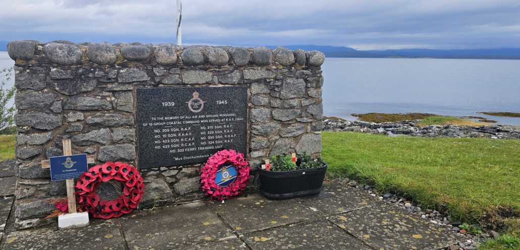 War memorial at Ganavan Sands to sea planes that were stationed in Oban during the war