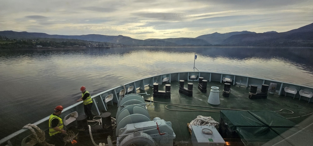 Bow of ferry to Arran Brodick