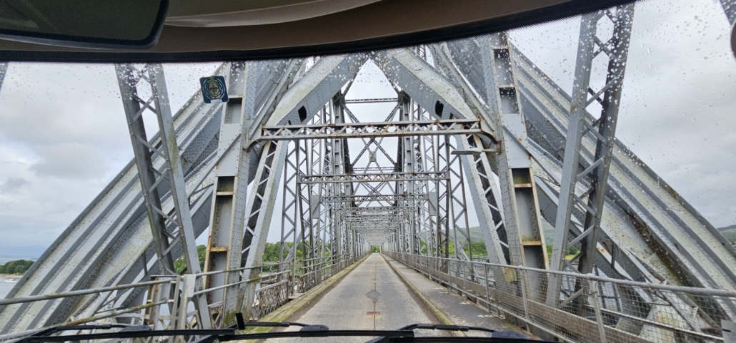 Single track metal bridge Scotland