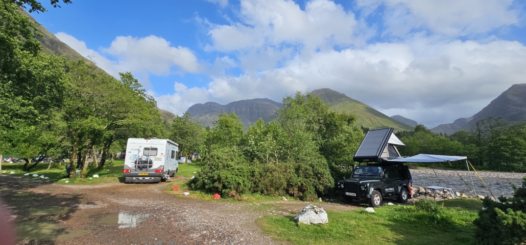 Motorhome campsite red squirrel Glen Coe highlands Scotland