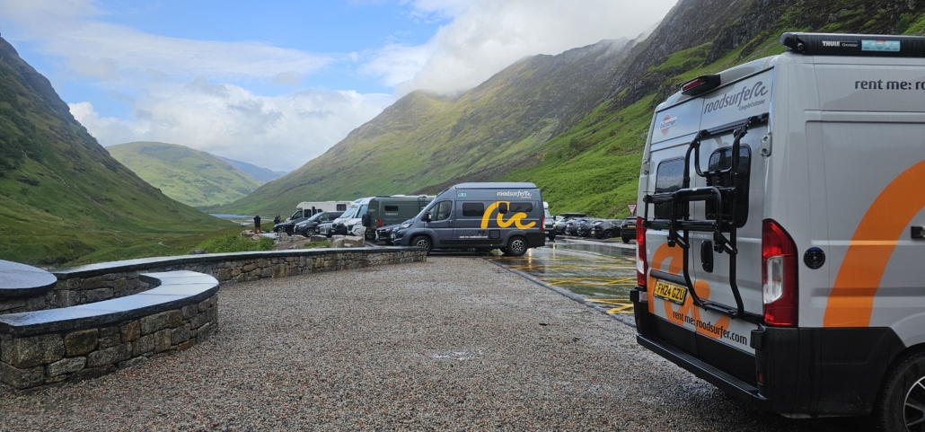 Hired campers in Glen Coe
