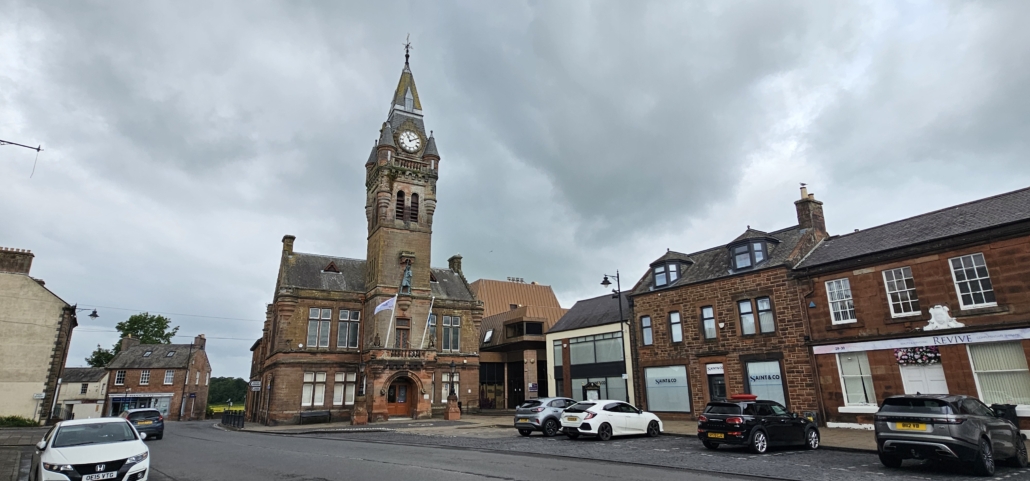 Town hall building with road in front