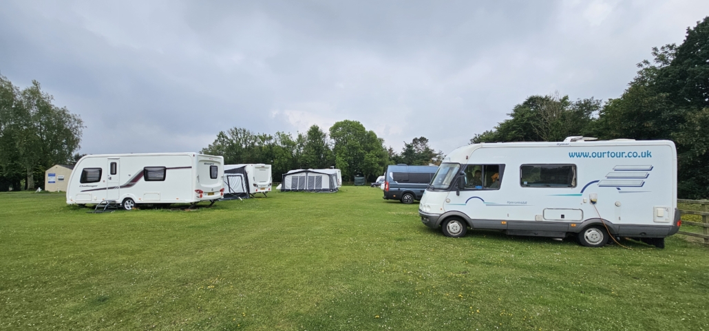 Motorhome on campsite field