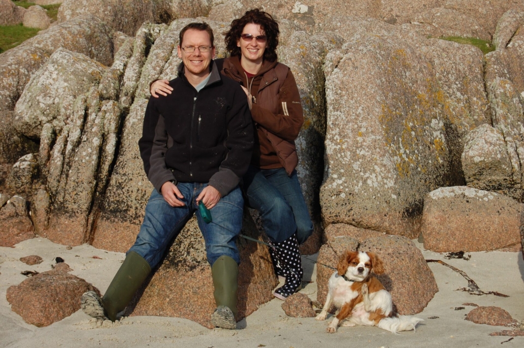 Dog beach scotloand couple motorhome campervan