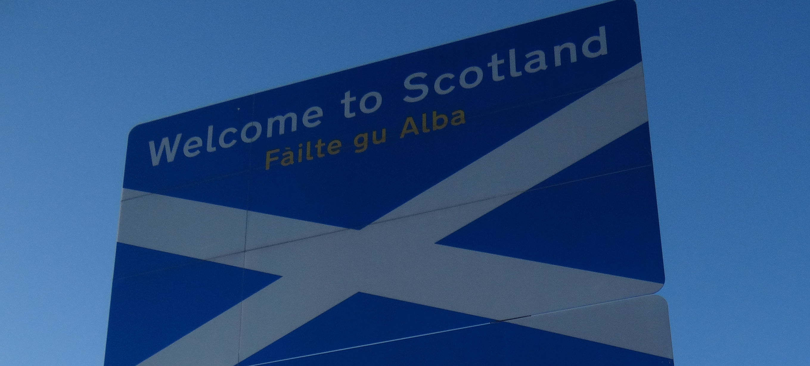 Welcome to Scotland sign