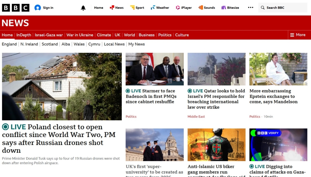 BBC News on 10 Sep 2025. Nothing here about worldwide stock market highs.