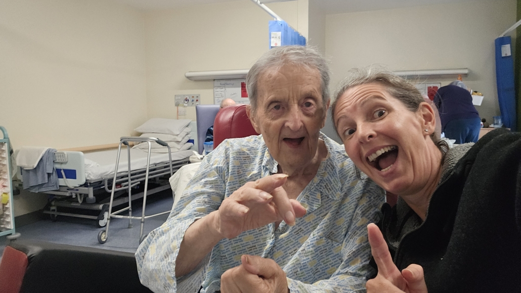 Ju and her Dad in hospital