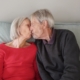 Ju's Mum and Dad sharing a kiss